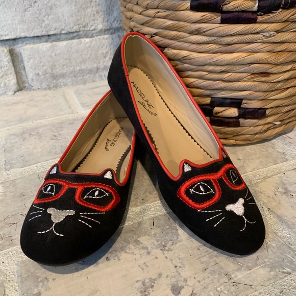 Madeline Shoes - Madeline Retro / Unique Black Cat Flats, NEW! SZ 9